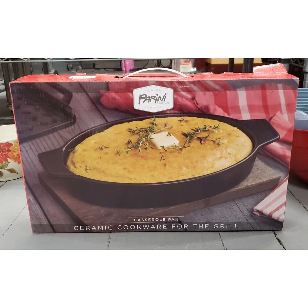 Open Box Parini Ceramic Cookware for the Grill Casserole Pan 14.8